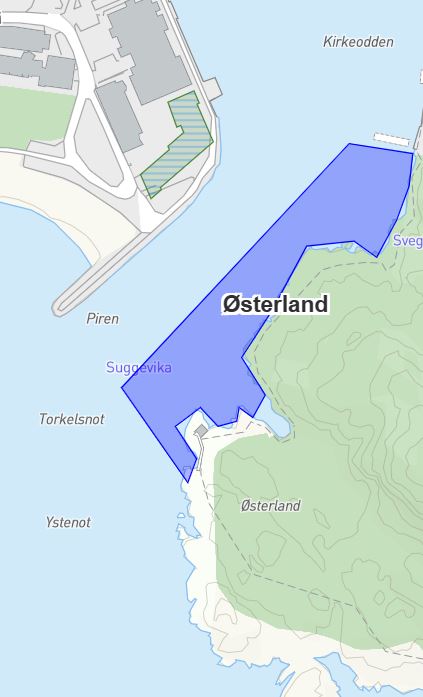 Kart over vald Østerland fiskeri
