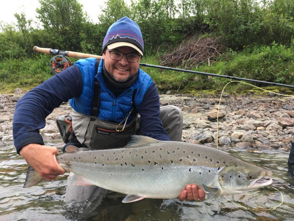 Despite demanding conditions, Jean Charles Morin, succeeded in tricking this great salmon a few days ago.